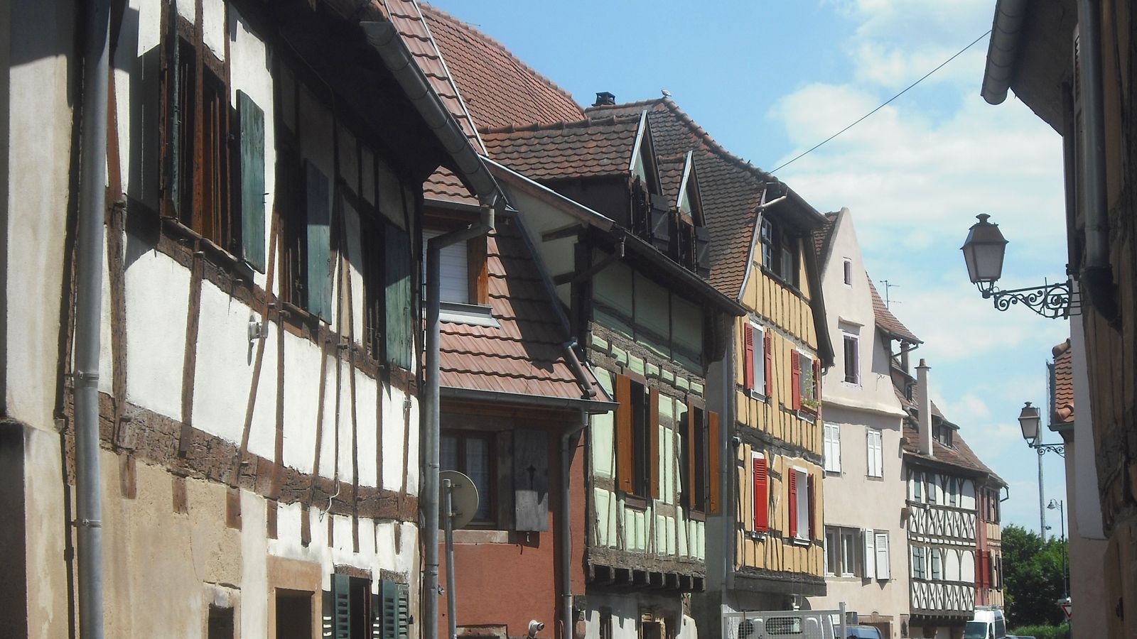 Maisons à colombages du quai des Tanneurs à Sélestat, ville d'art et d'histoire au centre de l'Alsace